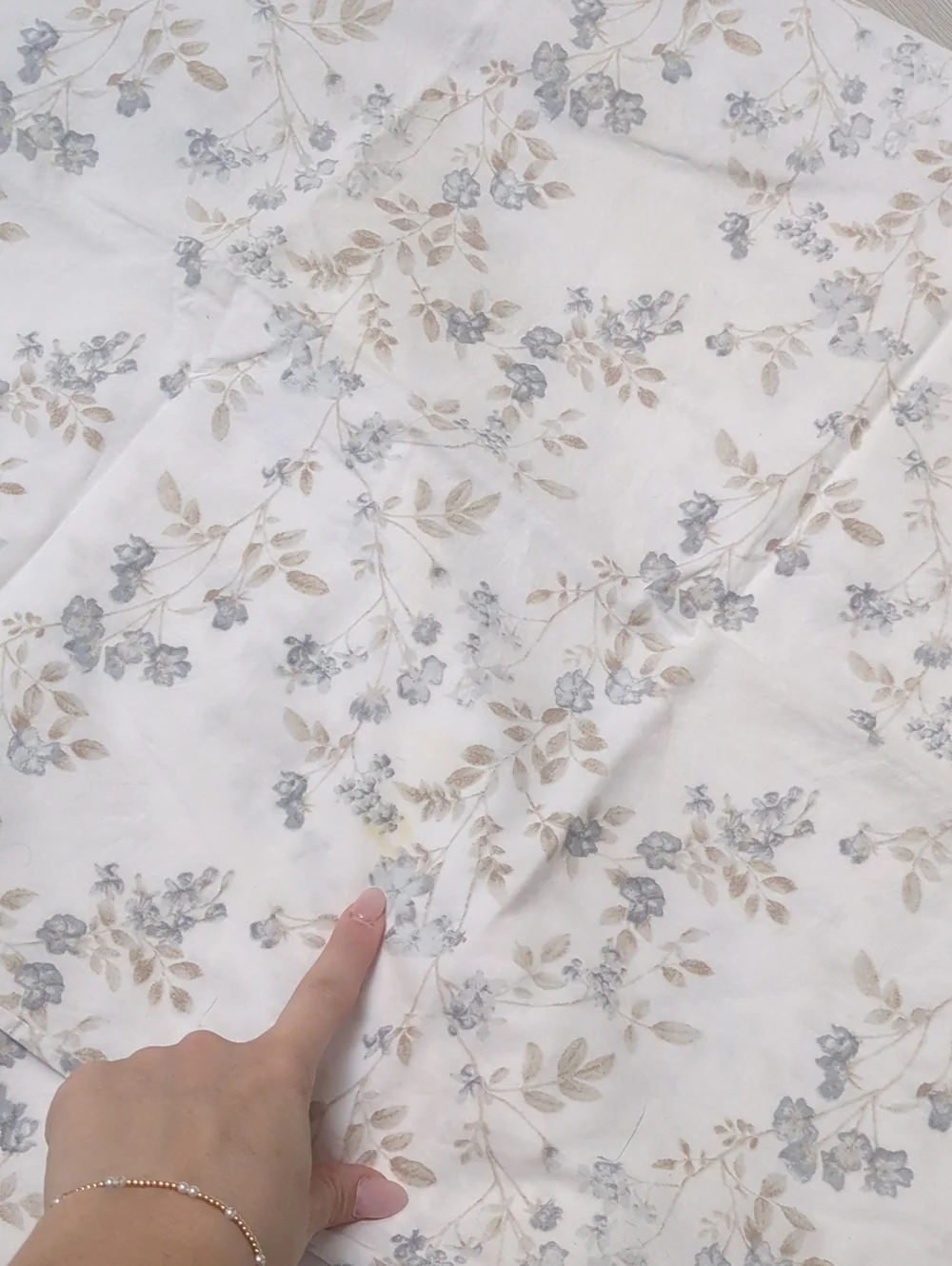 Laura Ashley Full Flat Sheet 2 Pillowcases 3 Piece Blue Floral Cottagecore Cotto